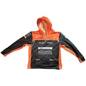 McLaren F1 Racing Pullover Hoodie Lightweight Men's Medium Orange Black NWT